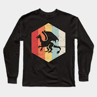 Retro Vintage Dragon Icon Long Sleeve T-Shirt